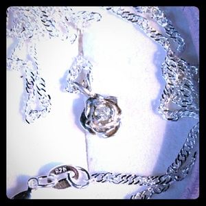 Natural Diamond Sterling Silver Necklace